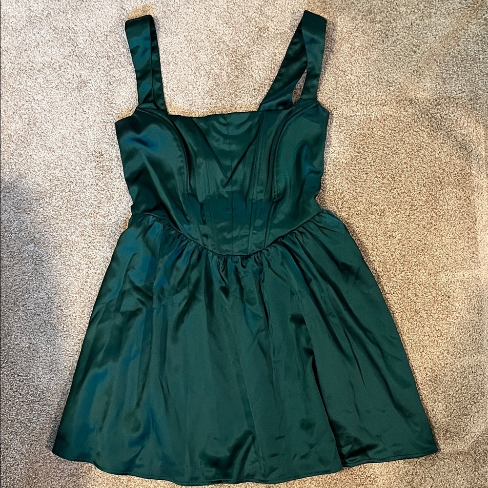 Wild Fable Green Satin Dress